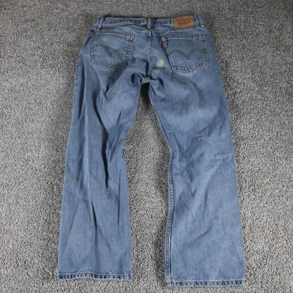 Y2K Levi's 505 Men's 34x30 Straight Fit Blue Denim Jeans Made in Mexico